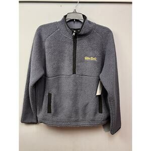 Western Illinois Sherpa Pullover‎ Womens Medium Gray 1/4 zip Boxercraft Pocket